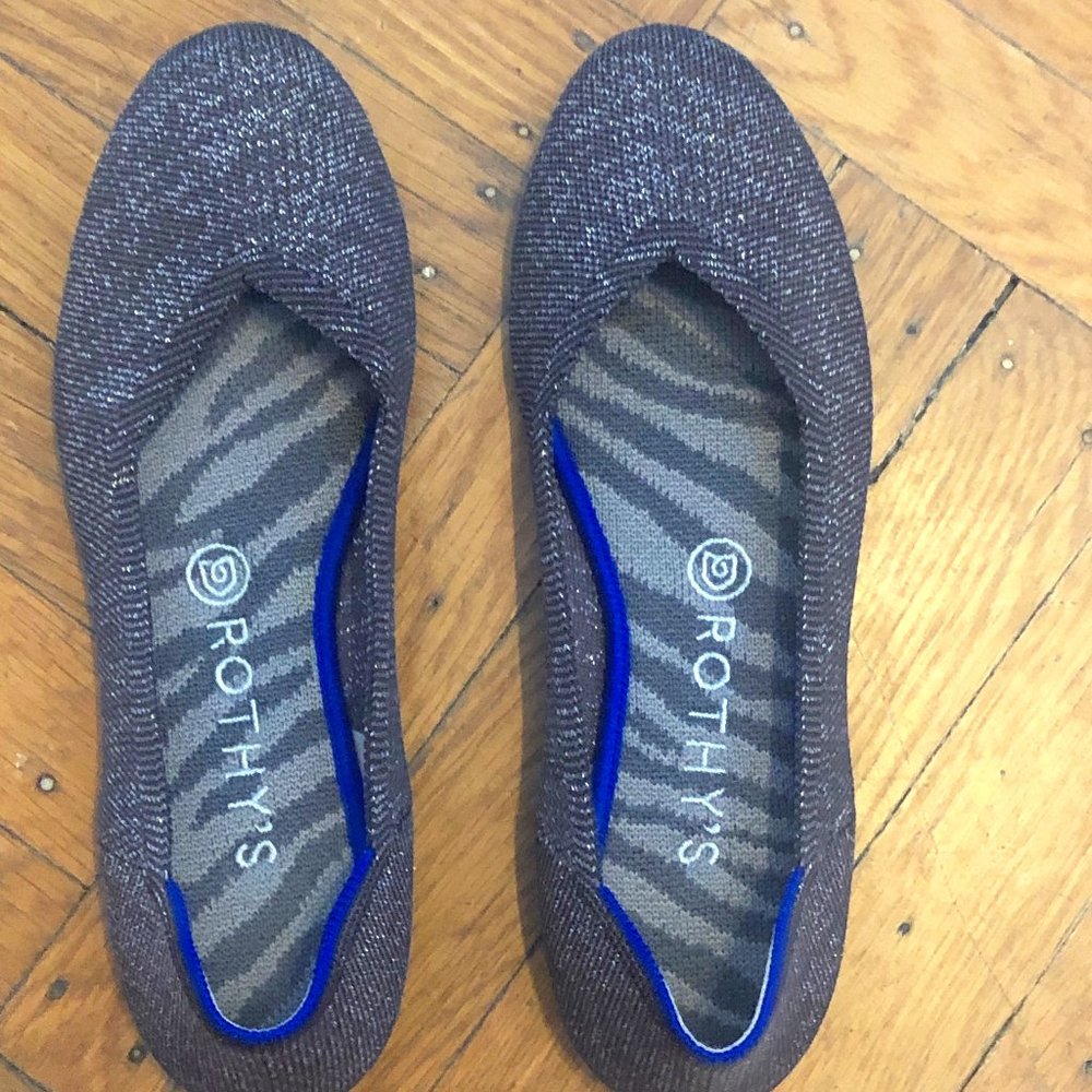 Gray-violet Rothy's with shimmer